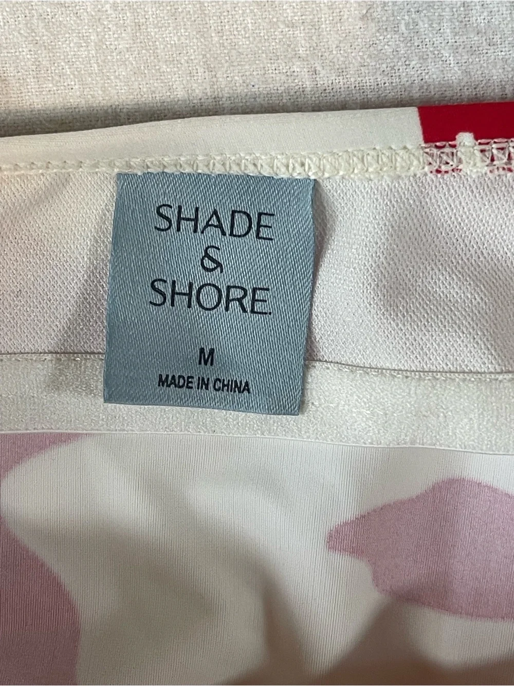 Shade & Shore Tankini Red and White Floral with Adjustable Spaghetti Straps NWT